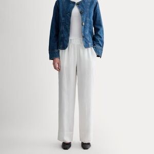 Everlane White Wide-Leg Linen Pants